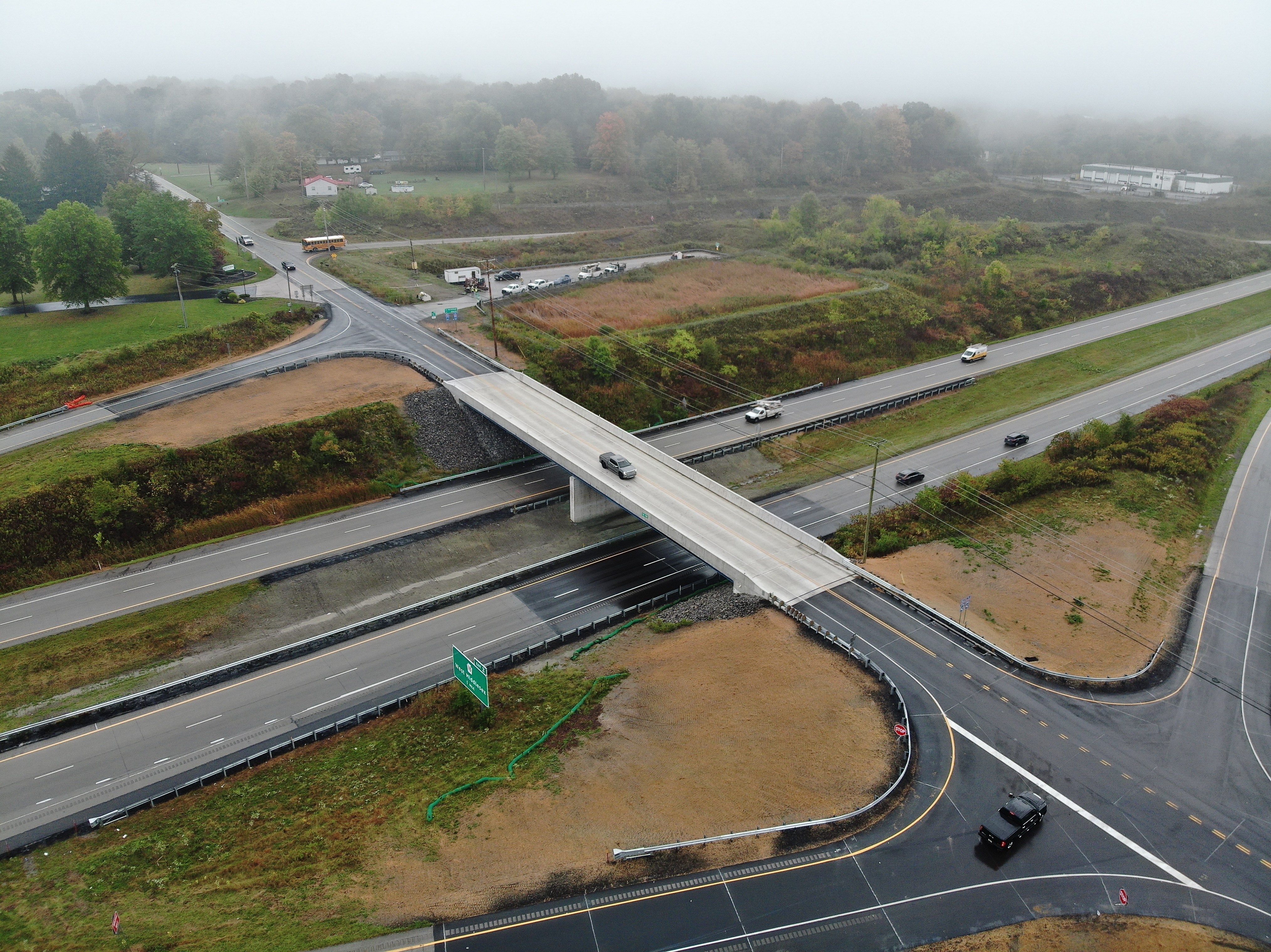 Route 318 Bridge is a drone photo of the new bridge over Interstate 376 in Shenango Township, Mercer County.